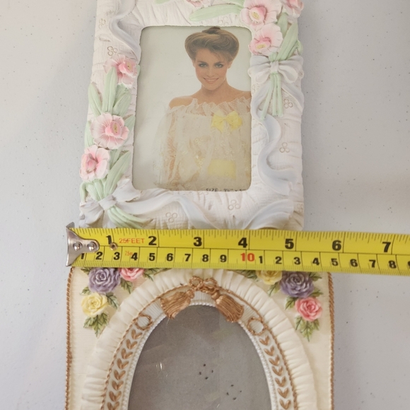 Vintage Picture Frames Lot Ceramic Cottagecore Victorian Coquette Ornate 1990s - Picture 8 of 11